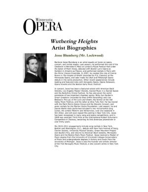 Wuthering Heights Artist Biographies Jesse Blumberg (Mr