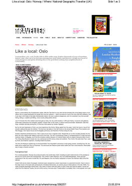 Like a Local: Oslo / Norway / Where / National Geographic Traveller (UK) Side 1 Av 3