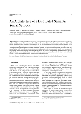 S.Tramp Et Al. / an Architecture of a Distributed Semantic Social Network