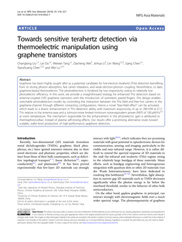 Towards Sensitive Terahertz Detection Via Thermoelectric Manipulation