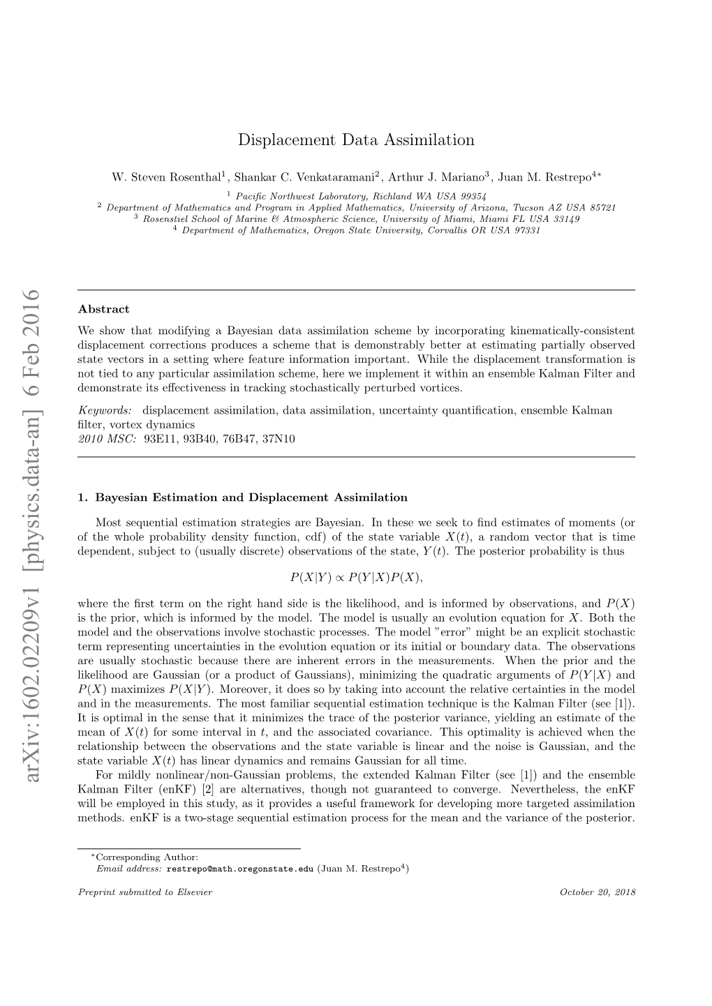 Displacement Data Assimilation