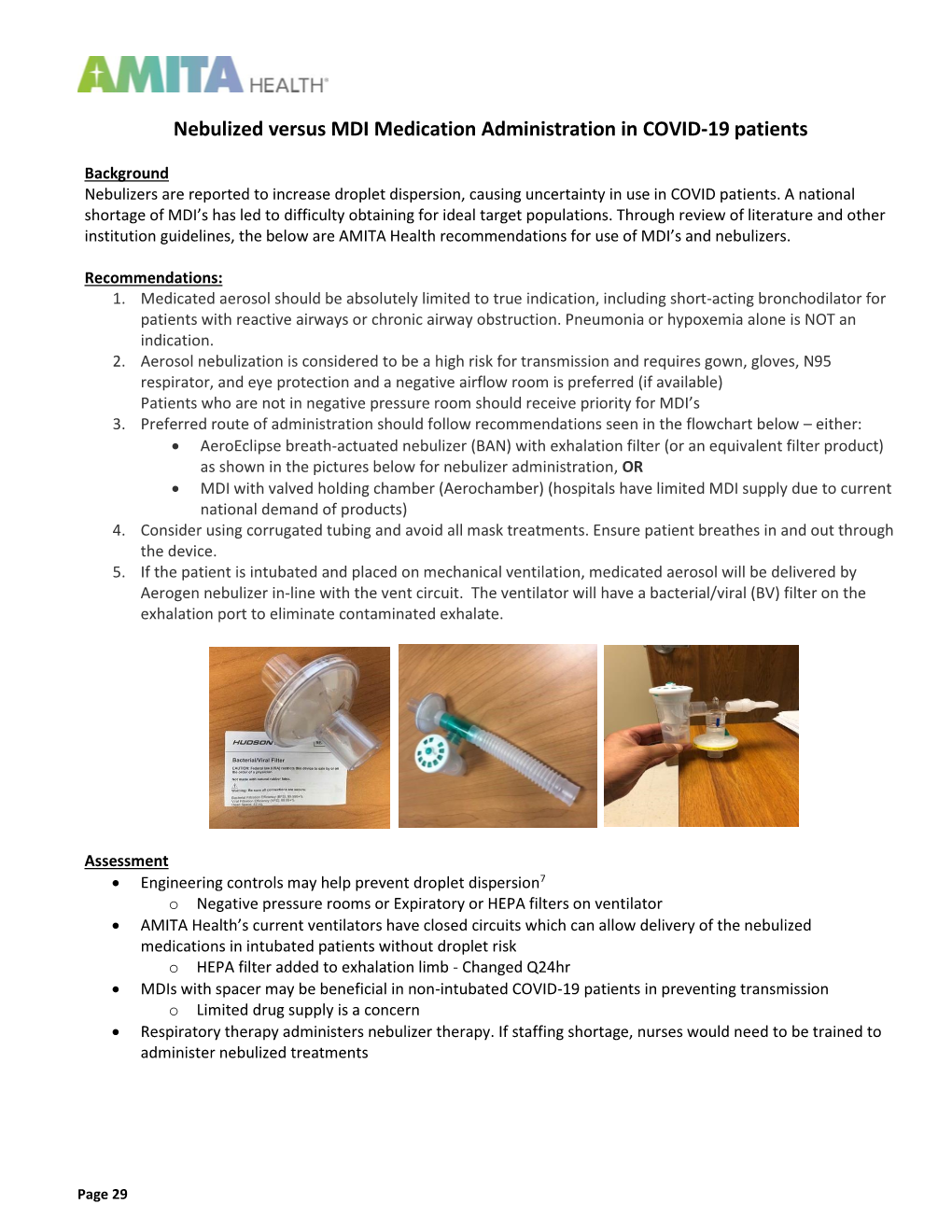 Nebulized Versus MDI Medication Administration in COVID-19 Patients