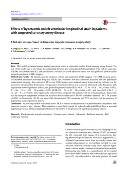 Effects of Hyperaemia on Left Ventricular Longitudinal Strain In