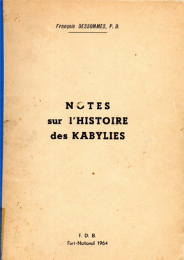 NOTES Sur L'histoire Des KABYLIE.Pdf