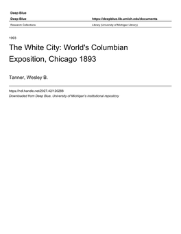 World's Columbian Exposition, Chicago 1893