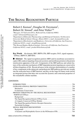 The Signal Recognition Particle