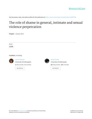 The Role of Shame in General, Intimate and Sexual Violence Perpetration