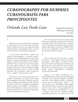 Orlando Luis Pardo Lazo Comparative Literature Washington University St