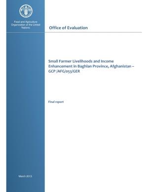 Small Farmer Livelihoods and Income Enhancement in Baghlan Province, Afghanistan
