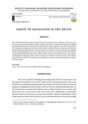Safety of Navigation in the Arctic