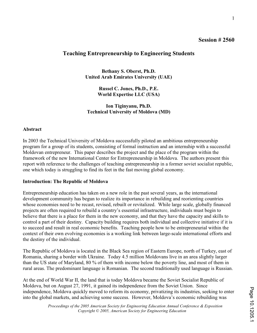 Teaching Entrepreneurship to Engineering Students