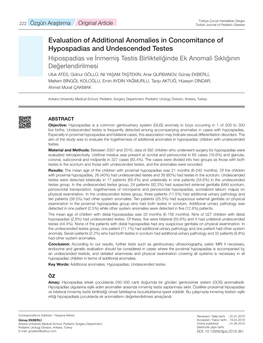 Evaluation of Additional Anomalies in Concomitance of Hypospadias And