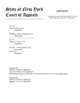 State of New York Court of Appeals