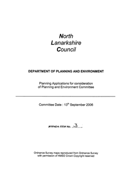 North Lanarkshire Council DEPARTMENT of PLANNING