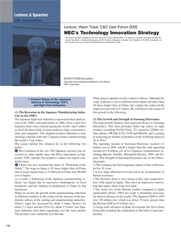 NEC's Technology Innovation Strategy