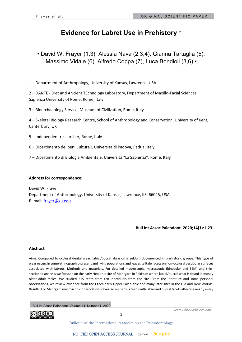 Prevalence of Tooth Loss in Adrianapolis Historical Population