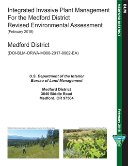 Integrated Invasive Plant Management for the Medford District Revised Environmental Assessment (February 2018)
