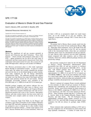 SPE 177139 Evaluation of Mexico's Shale Oil and Gas Potential