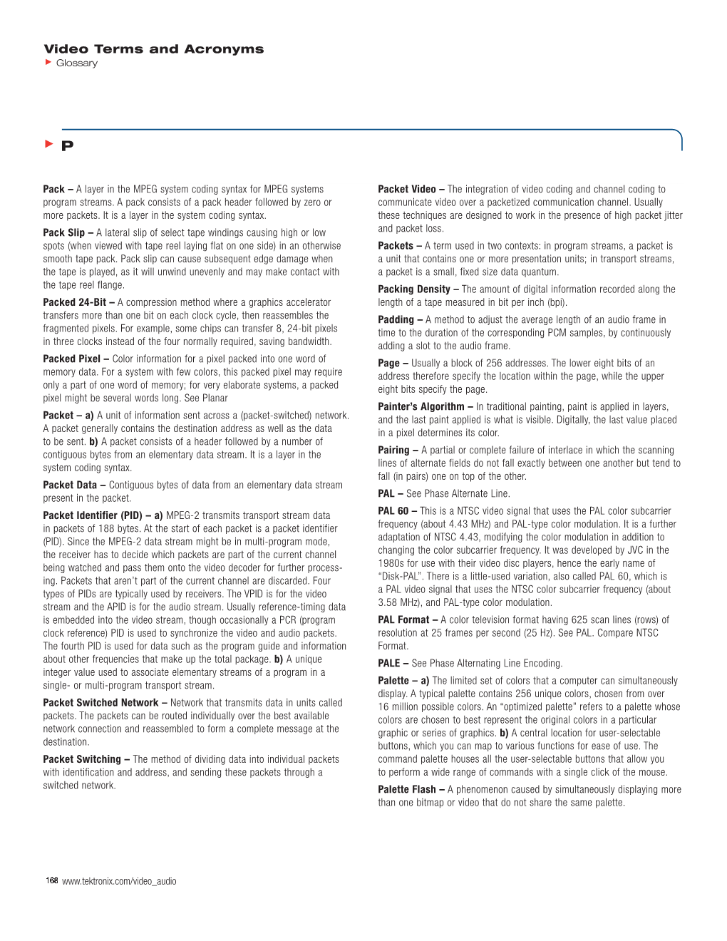 Tektronix: Video Test > Video Glossary Part 3