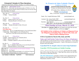 Liturgical Calendar for This Week