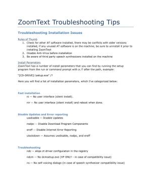 Zoomtext Troubleshooting Tips.Pdf