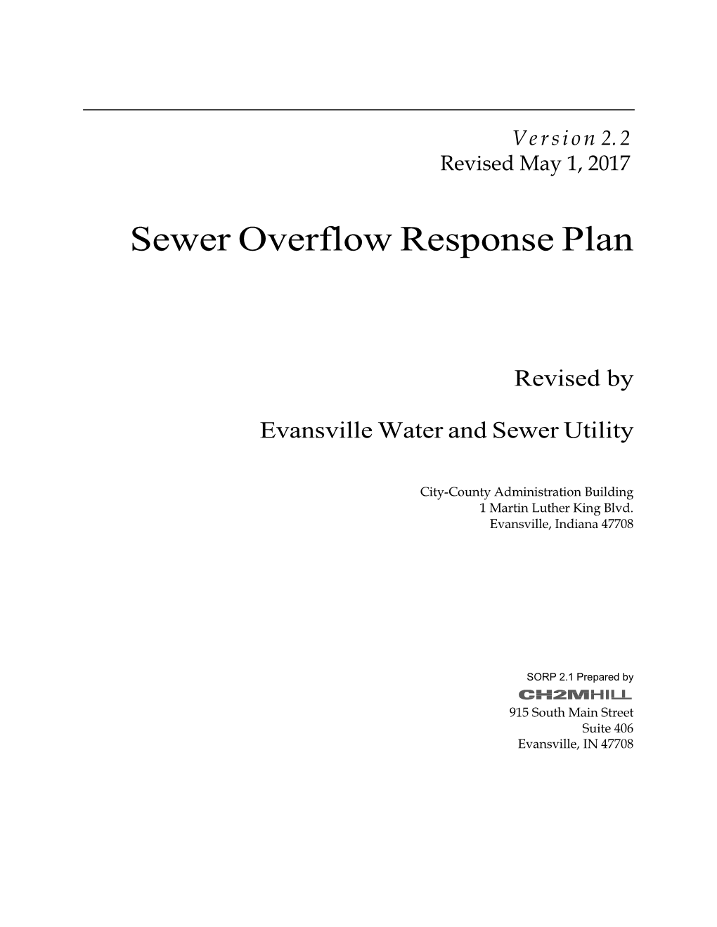 Sewer Overflow Response Plan