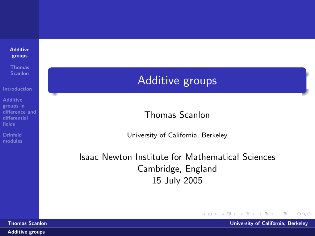 Additive Groups