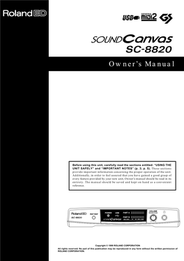 SC-8820 Owner's Manual