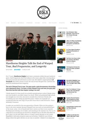 Hawthorne Heights Talk the End of Warped Tour, Bad Frequencies, and Longevity