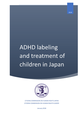 Adhd Labeling and Treatment of Children in Japan 1