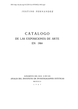Catalogo De Las Exposiciones De Arte En 1964