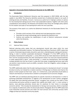 Sevenoaks District Settlement Hierarchy for the AMR: June 2015