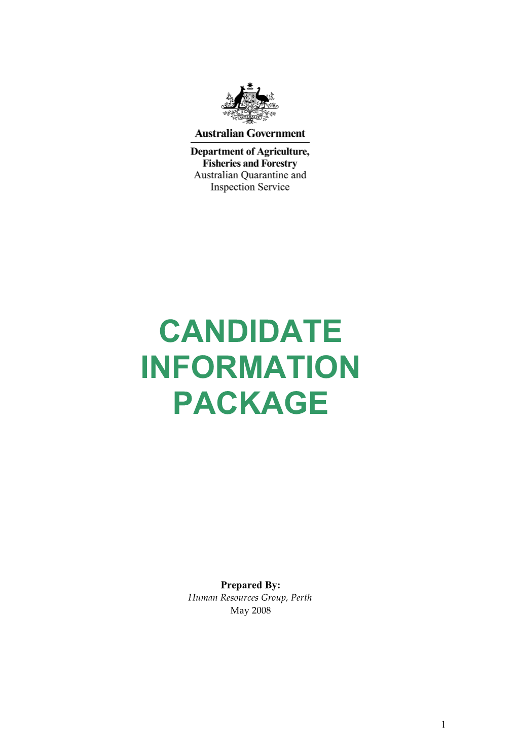 Candidate Information Package s1