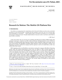 The Mobile OS Platform War