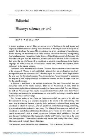 History: Science Or Art?