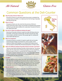 Common Questions at the Deli-Counter