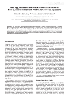 Nest, Egg, Incubation Behaviour and Vocalisations of the New Guinea Endemic Black Pitohui Melanorectes Nigrescens