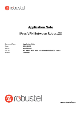 Application Note Ipsec VPN Between Robustos