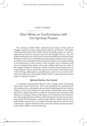Ellen White on Confrontation with Evil Spiritual Powers