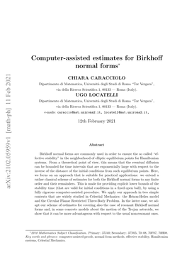 Computer-Assisted Estimates for Birkhoff Normal Forms