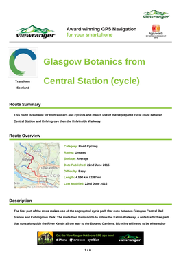 Glasgow Botanics from Central Station (Cycle)