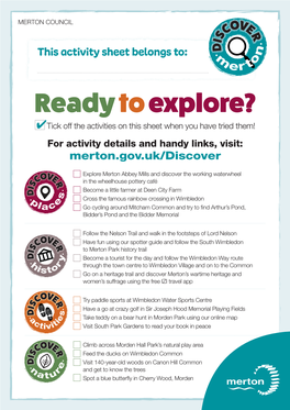 Download Your Discover Merton Activity Sheet