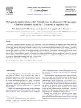 Phylogenetic Relationships Within Pappophoreae Sl