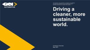 Driving a Cleaner, More Sustainable World