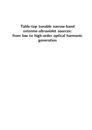 Table-Top Tunable Narrow-Band Xuv Sources