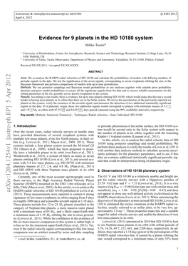 Evidence for 9 Planets in the HD 10180 System Than That of the Earth