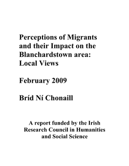 Perceptions of Migrants and Their Impact on the Blanchardstown Area: Local Views