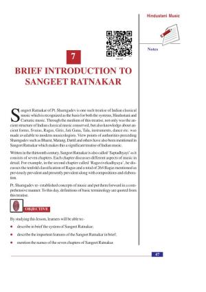 7 Brief Introduction to Sangeet Ratnakar