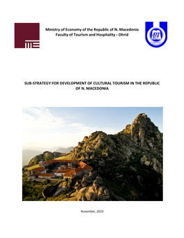 Ministry of Economy of the Republic of N. Macedonia Faculty of Tourism and Hospitality - Ohrid
