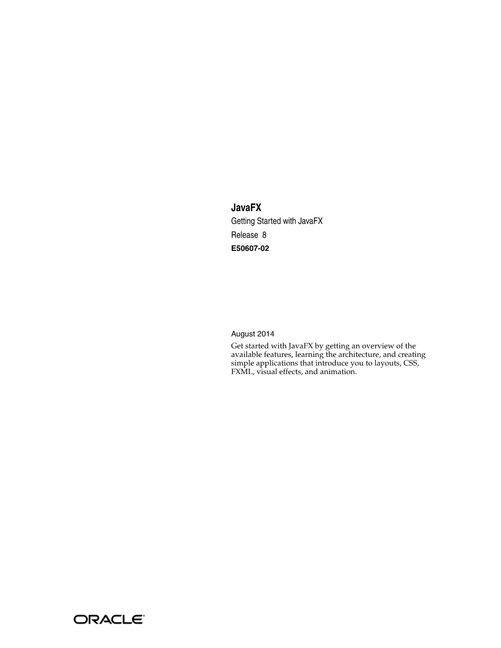 Javafx Getting Started with Javafx Release 8 E50607-02